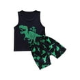 thumbnail image 2 of ATOGUTA Size 2-7 Years Toddler Outfit Boy Sleeveless Crewneck Dinosaur Tank Tops Shorts Sets Boy's 2 Piece Outfits Green, 2 of 4