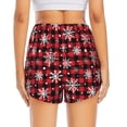 thumbnail image 2 of Lsque Buffalo Plaid Snowflakes Printed Women's Running Shorts with Liner Pockets,Elastic Quick Dry Workout Athletic Gym Yoga Shorts,Womens High Waist Shorts-XX-Large, 2 of 9