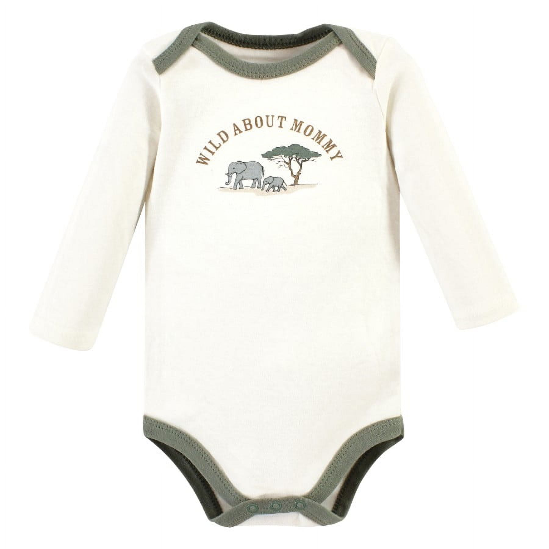 Hudson Baby Cotton Long-Sleeve Bodysuits, 3- Pack, Newborn- 24 Months