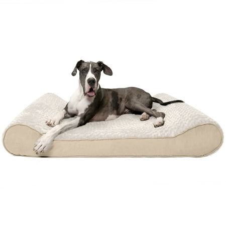 UPC: 0842229116557 | FurHaven Pet Products Ultra Plush Luxe Lounger Orthopedic Pet Bed for Dogs & Cats – Cream Giant