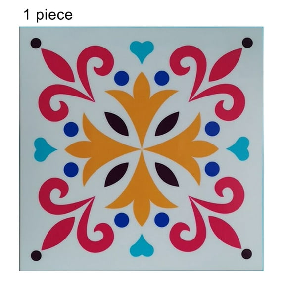 yeacher Removable PVC Tile Stickers for Kitchen Decor, Waterproof & Oil-Resistant, 20x20cm, Model 201014, Single Piece