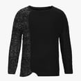 thumbnail image 4 of IROINNID Men's Sweater Round Neck Long Sleeve Jumper Mid-Length Color Block Leisure Pullover Autumn Winter Patchwork Color Low Sweater, 4 of 6