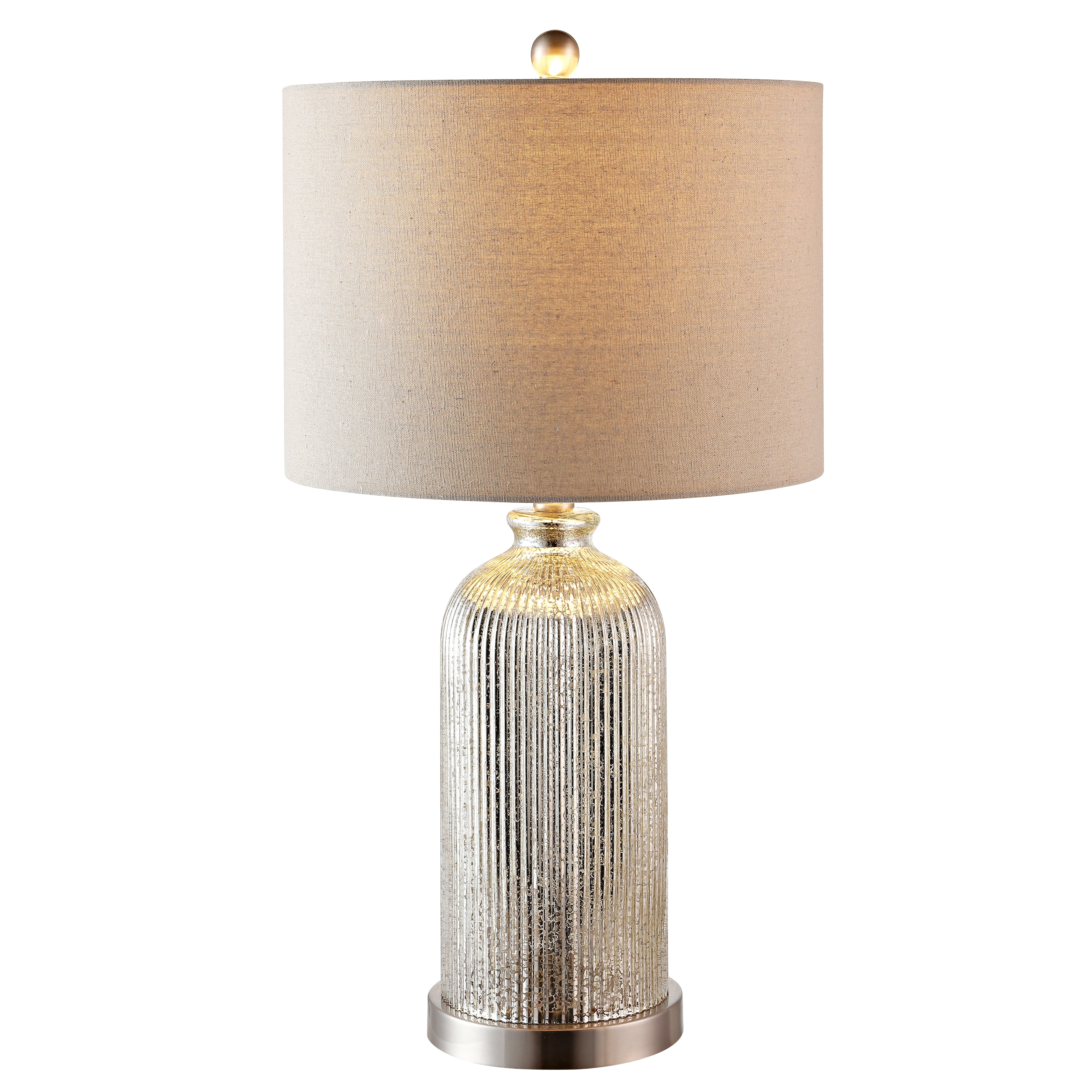 SAFAVIEH Ashson Rustic 26 in. H Table Lamp, Silver/Ivory