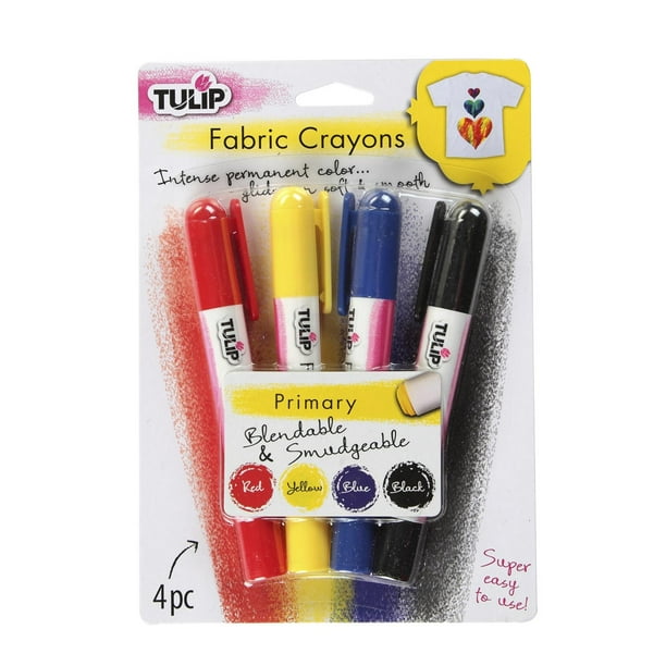 Tulip Fabric Crayons Primary, 4 pack