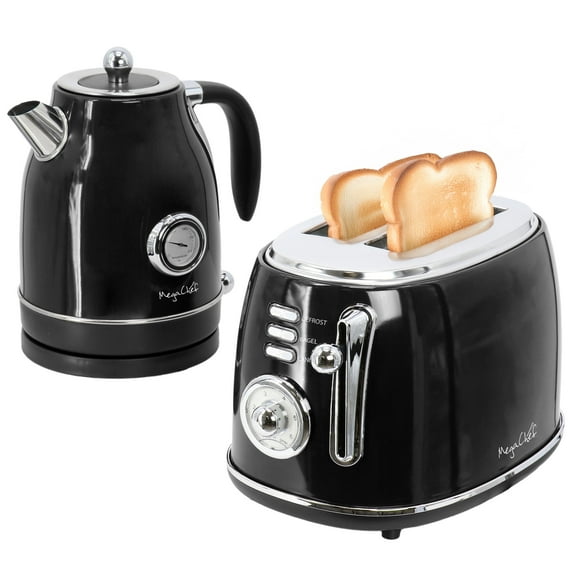MegaChef 1.7 Quart Electric Tea Kettle and 2 Slice Toaster Combo