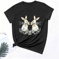 thumbnail image 6 of Feancey Women's Cute T-Shirts 2025 Easter Egg Holiday Shirt Funny Casual Short Sleeve Round Neck Tops Summer Loose Bunny Tees Holiday Sales Today Army Green 3XL, 6 of 7