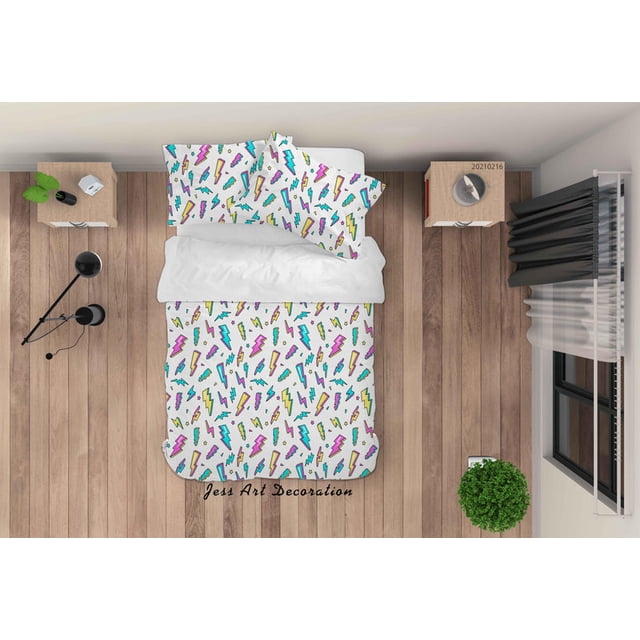 3D Hand Drawn Color Lightning Quilt Cover Set Bedding Set Duvet Cover