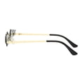 thumbnail image 3 of Wutalume Fashion Funny Small Frame Sunglasses, Rimless Colorful Metal Flame Design, UV Protective Lenses, Unique Statement Glasses for Party, Festival, and Trendy Outfits,Black, 3 of 6