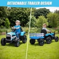 thumbnail image 6 of Powered Ride on Toy Tractor, 24V Kids Ride on Car with Remote Control, Electric Vehicles for Kids Toddlers 3-6 Years with 3 Speeds, Bluetooth, Music Player, LED Light, Rear Wheel Suspension, Blue, 6 of 9