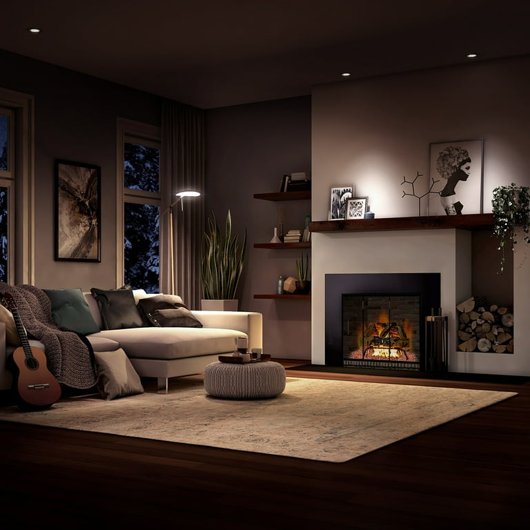 55,000BTU 24-inch Vented Fireplace Logs Grate Split Oak Wood Natural Gas  Fire Logs, ANSI Burner - Walmart.com