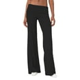 thumbnail image 2 of felwors Fold Over Yoga Pants for Women Low Rise Straight Leg Sweatpants Y2k Solid Color Stretchy Loose Gym Lounge Leggings（Black， XL）, 2 of 4