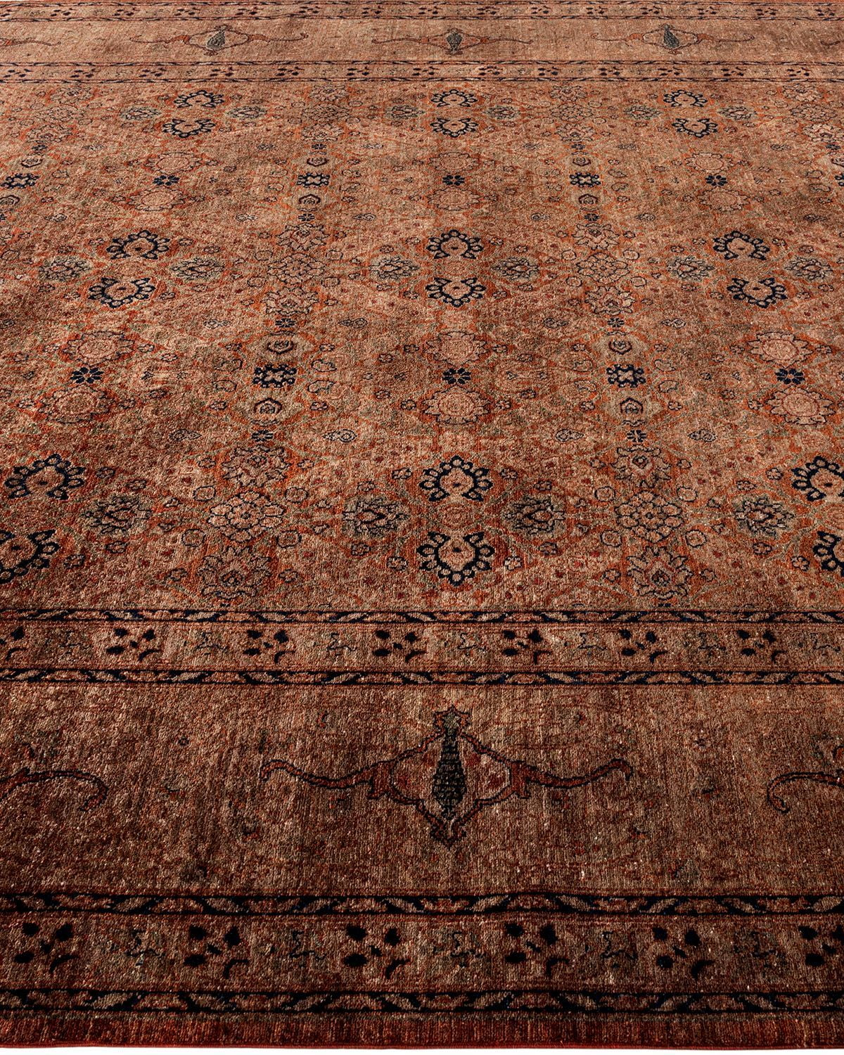 Hand-Knotted Wool Overdyed Contemporary Brown Area Rug 8' 3" x 11' 6"