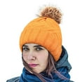 thumbnail image 2 of Weiqiqre Women/Men Winter Thicken Solid Wool Hat Outdoor Cycling Fleeced Warm Knitted Hat Yellow, 2 of 3