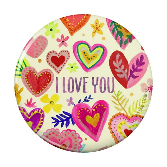 I Love You Valentine's Day Hearts Pinback Button Pin
