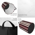 thumbnail image 5 of Circular Hamper Single Layer Laundry Basket Storage Basket Waterproof Single Layer Fabric With Handle Pe Support Strip Maroon Stripe_4 Medium, 5 of 8