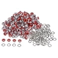 thumbnail image 1 of Kit de Ojales de Metal Uxcell de 300 Conjuntos Ojales de 4.5mm 3/16" Agujero Ojales Pequeños con Arandelas para Zapatos Ropa Cinturón Etiqueta Bolsa Tela Cuero Proyecto DIY, Rojo, 1 of 7