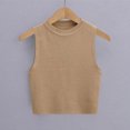 thumbnail image 5 of ZyeKqe Going out Tops for Women Ribbed Knit Tank Tops Sleeveless Cropped Shirts Crewneck Slim Fitted Stretchy Basic Tees, 5 of 7