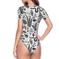 thumbnail image 3 of Uemuo Fall Forest Pattern Women's One Piece Short Sleeve Swimsuit Rash Guard Surfing Modest Quick-drying Swimsuit Beach Essentials-XX-Large, 3 of 9
