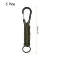 thumbnail image 2 of Uxcell Paracord Keychain, 5 Pack Braided Lanyard Key Clip D Rings Survival Keychains Green, 2 of 6
