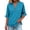 R220-Sky Blue, variant on RMGVDSD Womens Summer Tops 3/4 Sleeve V Neck Button Down Shirts Ruffled Hem Solid Color Casual Basic Shirt Everyday Comfort Tees Versatile Shirt Top