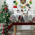 thumbnail image 3 of Christmas Tablecloth 60x84 Inches for Rectangle Tables - Christmas Tree Decor for Table - Water Resistant Plaid Xmas Table Cloth, Red Chrismtas Party Decorations for Kitchen, Home, 3 of 6