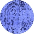 thumbnail image 1 of Ahgly Company Machine Washable Indoor Round Abstract Blue Modern Area Rugs, 3' Round, 1 of 4