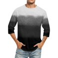 thumbnail image 6 of Afuyipoi Men's Gradient 3/4 Sleeve T-Shirt,Casual Moisture-Wicking Round Neck Athletic Shirts Gray 4XL, 6 of 7