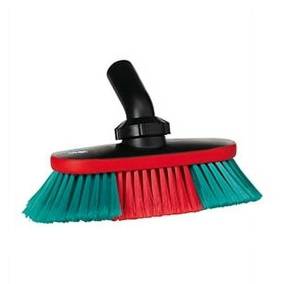 Vikan 10" Waterfed Vehicle Brush w/ Adjustable Head- Soft/Split, Transport Line - Black (1 Unit)