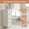 thumbnail image 3 of ZENY Bathroom Floor Cabinet Attractive Wooden Side Storage Organizer with 4 Drawers, White, 3 of 9