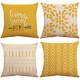 thumbnail image 1 of ShenMo 4pcs Yellow Simple Geometric Pillow Case Nordic Home Decor Pillow, 1 of 5