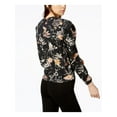 thumbnail image 2 of BAR III $70 Womens New 1636 Yellow Floral Long Sleeve Jewel Neck Top L B+B, 2 of 2