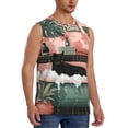 thumbnail image 2 of Kdxio Black Cat Pink Bathroom for Men's Muscle T-shirt,Sleeveless for Workout Running Athletic Gym Lounge Casual, 2 of 5