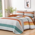 thumbnail image 1 of Juego de edredón WONGS BEDDING naranja con rayas bohemias, tamaño king, 1 of 7
