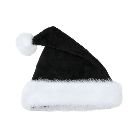 Christmas Santa Hat Thicken Plush and White Furry Brim for Christmas Parties Dress Up Cosplay Multicolored