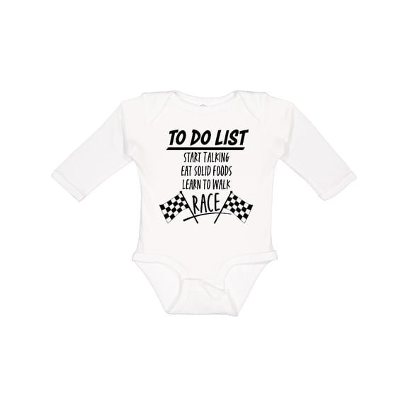 Inktastic To Do List Funny Racing for Baby Boys or Girls Long Sleeve Baby Bodysuit