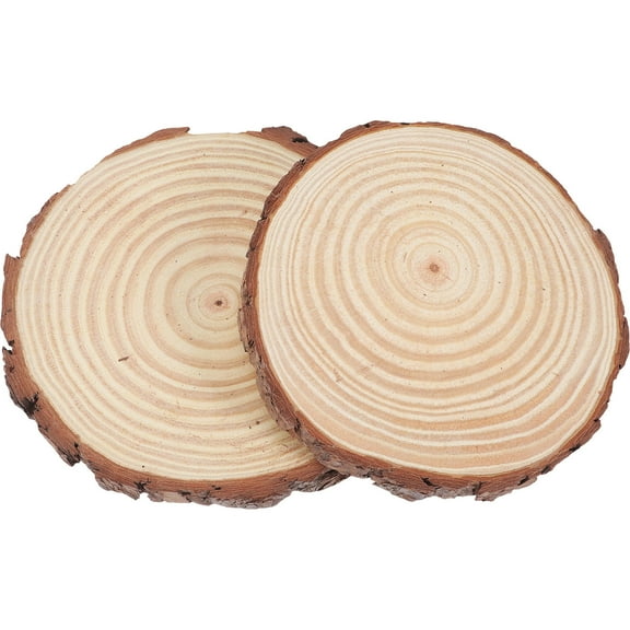 FUTUREORYY Log Paver Garden Step Stones Wood 2Pcs