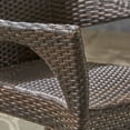 thumbnail image 3 of Musa Outdoor 6 Piece Dining Set with Stacking Wicker Chairs and Bench, Sandlblast Teak, Black, Multi Brown, 3 of 7
