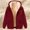 Wine, variant on Women's Autumn/Winter Lamb Coat Heavy Plus Heavy Printed Hooded Cardigan Plus Size Coat plus Size Sweaters for Women Light Wool Coat plus Size Women Jackets And Coats 5x Womens Winter Coat Womens