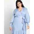 thumbnail image 3 of ELOQUII Women's Plus Size Satin Maxi Dress, 3 of 4