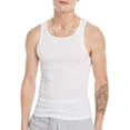 thumbnail image 2 of Camiseta sin mangas Hanes de algodón para hombre, 6 unidades, color blanco, talla M, 2 of 6