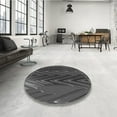 thumbnail image 4 of Ahgly Company Machine Washable Indoor Round Transitional Smokey Gray Area Rugs, 6' Round, 4 of 7