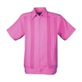 thumbnail image 3 of AKAM Guayabera Manga Corta camisa para hombre 100% LINO Hecho en México.Comodidad y estilo para uso casual o formal.Para cualquier tipo de clima (Mediano, talla Regular, Rosa ), 3 of 5