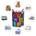 thumbnail image 6 of Geometry Dash Large Laundry Hamper Collapsible Laundry Basket With Handles, Tall Storage Basket For Blanket, Toys, Dirty Clothes In Living Room, Bedroom, Bathroom, Nursery, 6 of 7