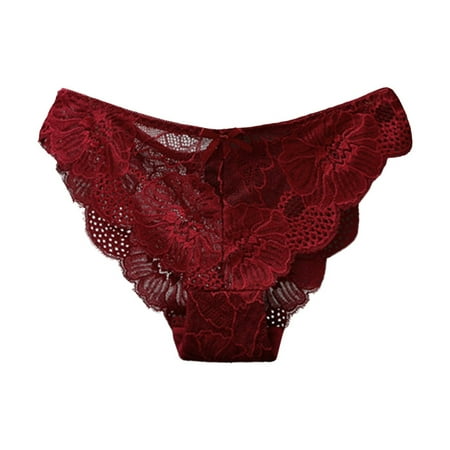 

NECHOLOGY Suspender Stockings for Women Lingerie Women s Underpants Waist Lace Briefs Bow Low Cute Panties Valentine Panties Underwear Red X-Large