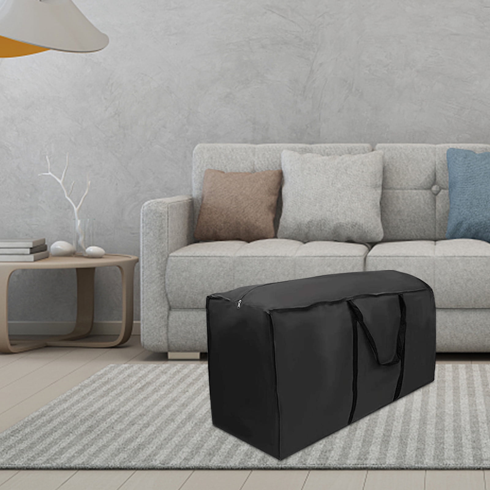 Outdoor Furniture Cushion Storage Bag | Heavy-Duty Waterproof Garden Patio Seat Cover Protector | Large Capacity Organizer for Camping Travel Picnic Gear | 210D Oxford Cloth Material