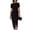 Black, variant on Women's Short Sleeve Dress Side Slit Ruched Bodycon Cocktail Party Wedding Guest Midi Dress Work Office Trendy Dresses Sky Blue XS