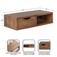 thumbnail image 2 of Kate and Laurel Hutton Modern Floating Shelf Side Table, 22 x 10 x 6, Walnut Brown, Minimalist Space-Saving Floating End Table with Drawer for Storage and Bold Finish for Small Spaces, 2 of 9