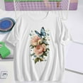 thumbnail image 2 of Pxxlle Womens Short Sleeve Shirts Fashion Graphic Tee Shirt Loose Fit Round Neck Going Out Tops (White XXL), 2 of 5