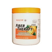 Major Fiber Therapy Easy to Mix Non-Gritty Texture Orange Flavor Methylcellulose 100% Soluble Fiber for Controlled Regularity Powder - 16 Oz