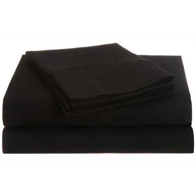 Ensemble de Deux Feuilles en Microfibre Noir Uni